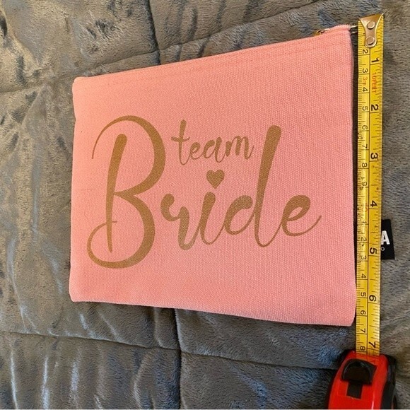Team Bride Pink & Gold Makeup Bag - Picture 3 of 4